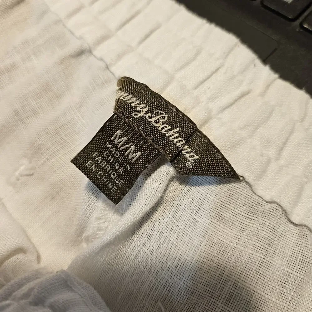 Tommy Bahama Two Palms Easy Linen Pants Men Sz M White Drawstring Pocket Relax